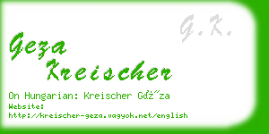 geza kreischer business card